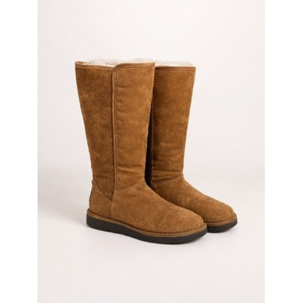 UGG 1016590 Womens Chestnut Suede Tall Shearling Lined Zipper‎ Boots Size 6